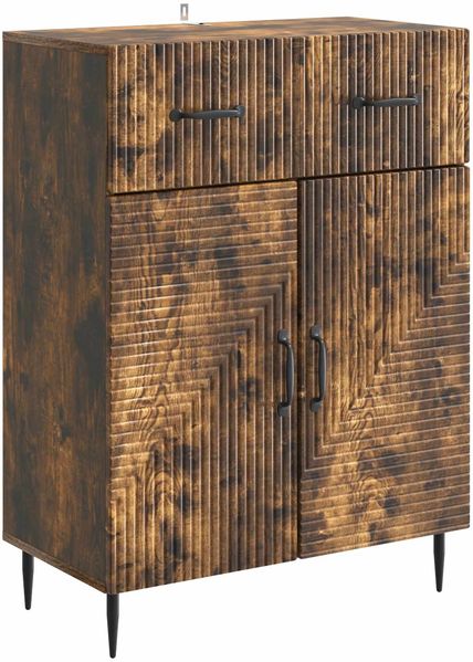 vidaXL Sideboard Geräucherte Eiche 66 x 34,5 x 89,5 cm Holzwerkstoff 894870