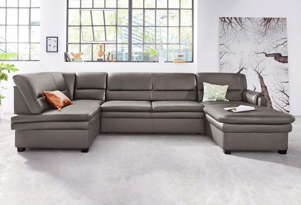 sit&more Wohnlandschaft Pisa U-Form, mit Federkern, wahlweise mit Bettfunktion