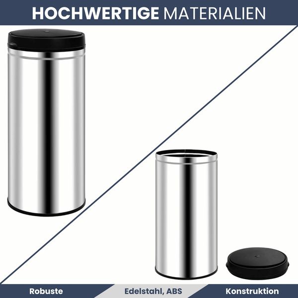 Sensor Mülleimer Küche 80L Edelstahl - Automatik Bewegungssensor Klemmring | Smarter Abfalleimer mit Deckel Müllbehälter Kücheneimer Bild 4