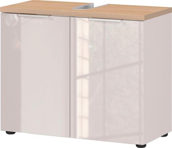 GERMANIA Waschbeckenunterschrank Tavira (1-St) Waschbeckenunterschrank mit Glasfronten und Siphonausschnitt