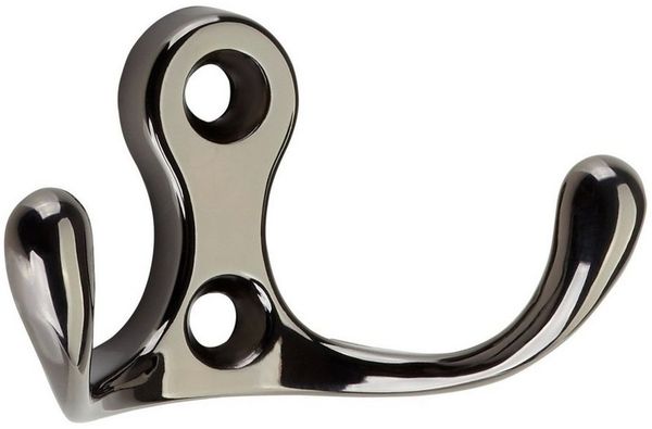SO-TECH® Garderobenhaken 2-fach Kleiderhaken MAREEN 29 x 51 x 23,5 mm, BA 17 mm (1 St), Metall massiv, Chrom dunkel