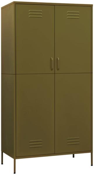 vidaXL Kleiderschrank, Stahl, Olivgrün, 90x50x180 cm