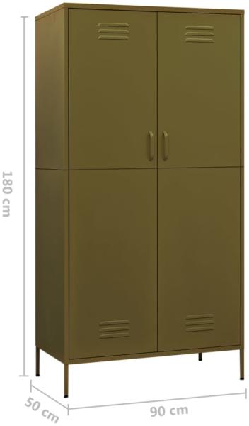vidaXL Kleiderschrank, Stahl, Olivgrün, 90 x 50 x 180 cm Bild 10