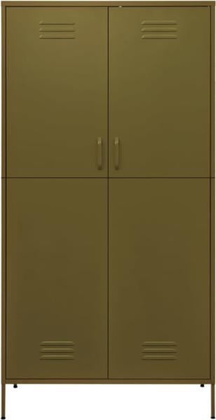 vidaXL Kleiderschrank, Stahl, Olivgrün, 90 x 50 x 180 cm Bild 3