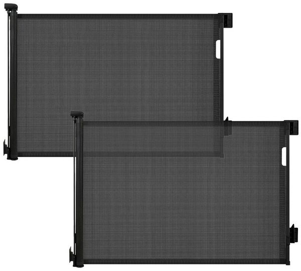 Sekey Treppenschutzgitter Treppenschutzgitter ausziehbar Absperrgitter Hund Kinder Schutzgitter (2 St), 0–150 cm, Schwarz ohne Bohren geeignet für den Innen- und Außenbereich