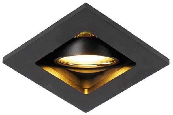 Qazqa LED Einbaustrahler Qure, QAZQA Einbauleuchte, Schwarz, Aluminium, Modern