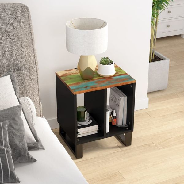 vidaXL Beistelltisch 40x31x46 cm Altholz Massiv & Holzwerkstoff 350646