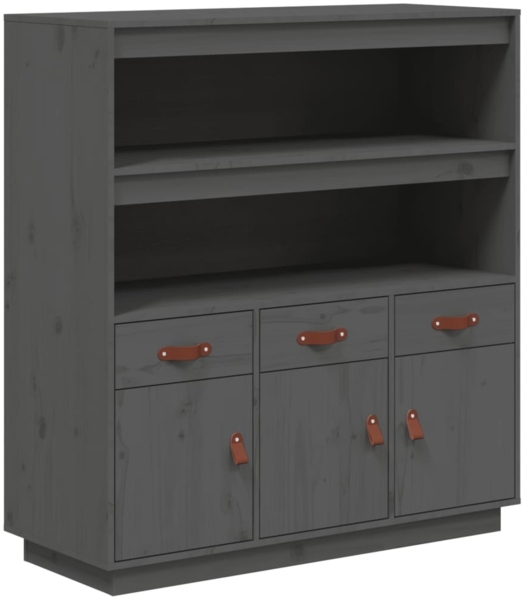 vidaXL Highboard Grau 100x40x108,5 cm Massivholz Kiefer 820164