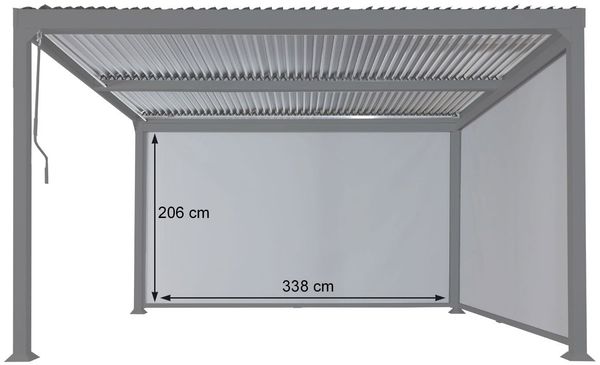 Mendler Seitenwand für Pergola HWC-L41, Stoff / Textil anthrazit, 3x3,7 m Bild 3
