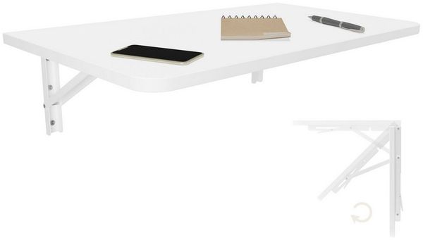 KDR Produktgestaltung Klapptisch 70x40 Wandklapptisch Esstisch Küchentisch Schreibtisch Wand Tisch, Weiß