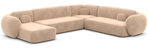 Wohnlandschaft Altea XXL Stoff - Samtstoff - Beige - Links