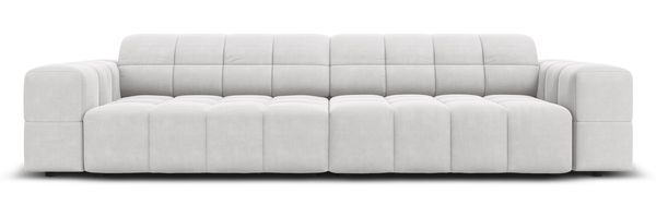 Micadoni Sofa Jennifer 4-Sitzer Samt Silber