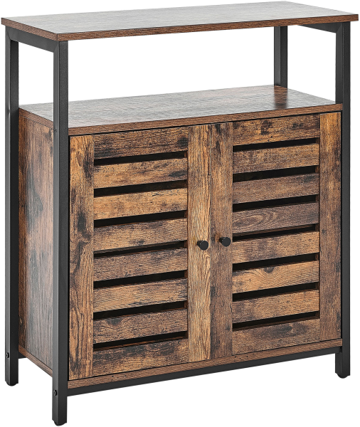 Sideboard 2 Türen dunkler Holzfarbton / schwarz VILSECK