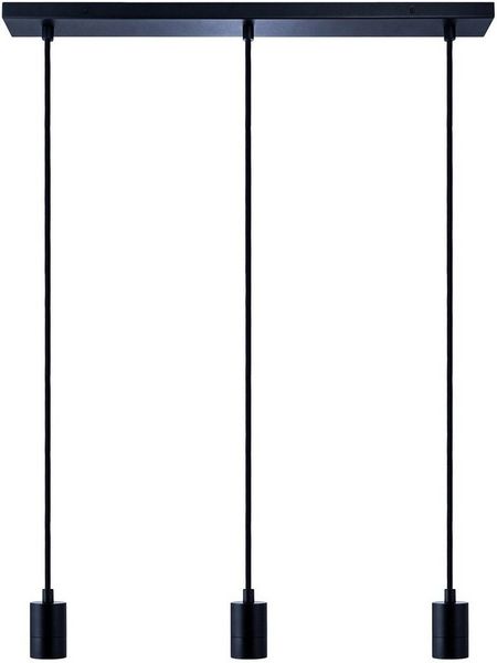 Paco Home Pendelleuchte HUGO SQ S, ohne Leuchtmittel, Stabile Lampenaufhängung E27 1,5m Textilkabel 3 Flammig 60cm Breit