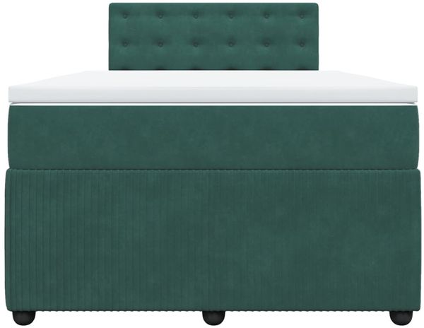 vidaXL Boxspringbett mit Matratze Dunkelgrün 120x190 cm Samt 3290001 Bild 6