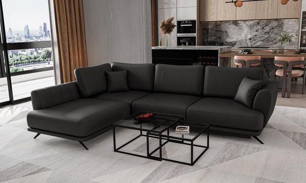 Wohnideebilder Larde Schwarz Ecksofas & Eckcouches CO-LAR-LT-11SOF