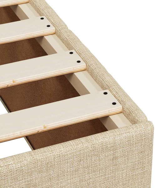 vidaXL Bettgestell ohne Matratze Creme 90x190 cm Stoff 3284802 Bild 7