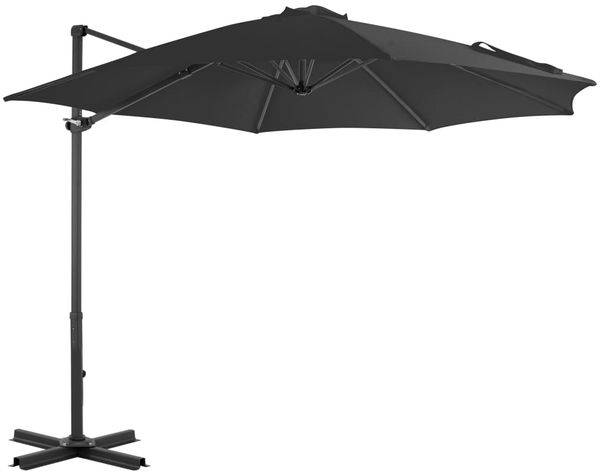 Sonnenschirm, Ampelschirm, Gartenschirm mit Aluminium-Mast 300 cm Anthrazit