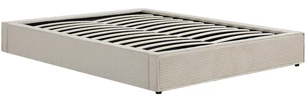 Vente-unique - KARESO Lattenrost und Bettrahmen Samt Beige - B 181 cm x H 30 cm x L 220 cm Bild 3