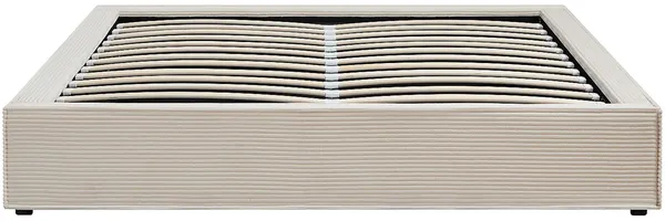 Vente-unique - KARESO Lattenrost und Bettrahmen Samt Beige - B 181 cm x H 30 cm x L 220 cm Bild 4