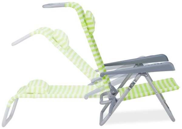 Klappbarer Liegestuhl mit Nackenkissen Bild 8