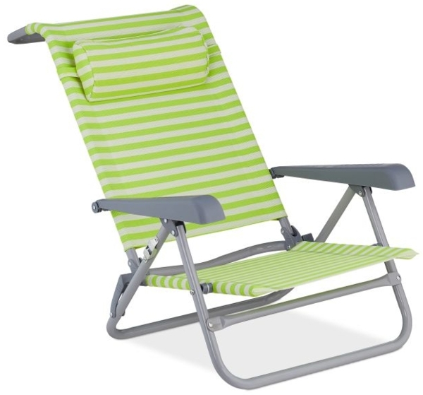 Klappbarer Liegestuhl mit Nackenkissen Bild 10