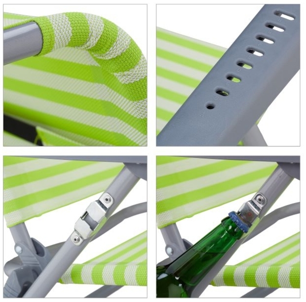 Klappbarer Liegestuhl mit Nackenkissen Bild 9