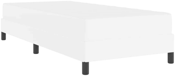 vidaXL Bett mit Matratze Reinweiß 90 x 190 cm Kunstleder 3398604 Bild 7