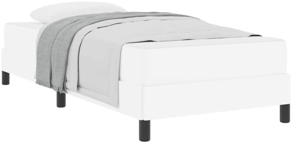 vidaXL Bett mit Matratze Reinweiß 90 x 190 cm Kunstleder 3398604 Bild 2