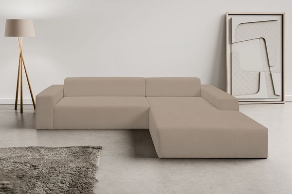 WERK2 Ecksofa Zeus-XL, Mega-Sofa mit großer Sitztiefe, Stellmaße 311cm x 210cm, Curvy Trend Garnitur mit urbaner Optik, bequem, Big-Sofa, L-Form