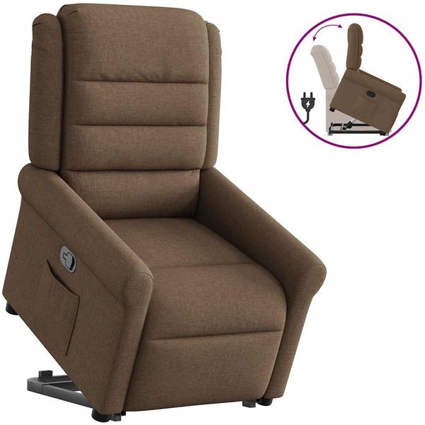 vidaXL Relaxsessel mit Aufstehhilfe Braun Stoff 3303318