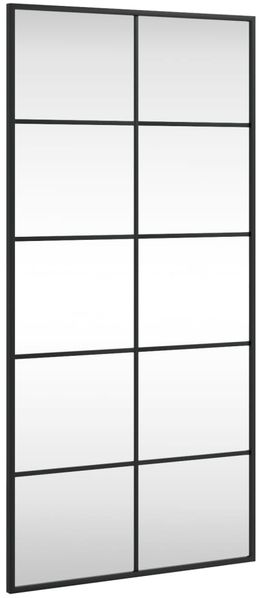Wandspiegel, Badspiegel Schwarz 50x100 cm Rechteckig Eisen de7056