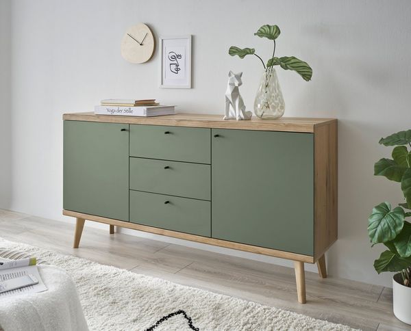 INOSIGN Sideboard MAVAS, in moderner Trendfarbe, Griffe aus Metall (Schwarz), Breite 160 cm