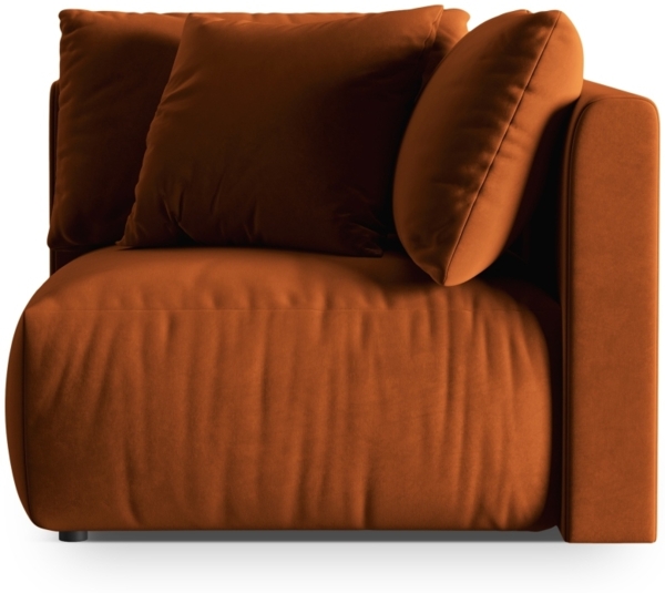 Micadoni Eckmodul Chris 1-Sitzer Samt Terrakotta