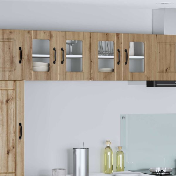 vidaXL Wandglas-Schrank PORTO 2 pcs Artisan-Eiche 60 x 31 x 40 cm 885334