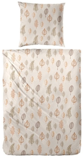 Westminster Feinbiber Bettwäsche 135x200 Blätter beige natur orange 172163-77 Bild 4