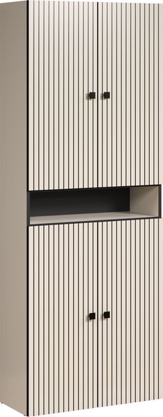Badezimmer Hochschrank Bliss in Evoke Eiche und grau 70 x 186 cm