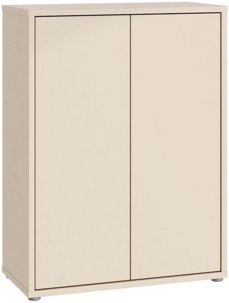 Forte ALICE SPRINGS Schuhschrank 70 80, moderner Flurschrank mit 2 Türen und 4 Einlegeböden, Holzwerkstoff, Kaschmir/Beige, 74,5 cm breit x 99,1 cm hoch x 34,9 cm tief