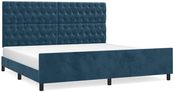 Doppelbett, Bettgestell Modernen ohne Matratze Dunkelblau 200x200 cm Samt d2084e