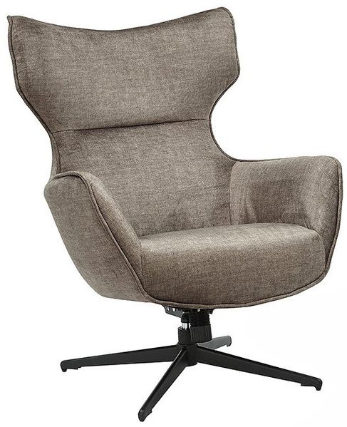 riess-ambiente Ohrensessel VOGUE taupe / schwarz - Samt, Metallbeine, mit Armlehnen, drehbar (Einzelartikel, 1-St), gepolsterter Lesesessel - ideal für Wohnzimmer, Homeoffice & Leseecke