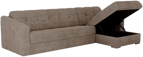 Vente-unique - DARIELO Sofa Stoff Schokoladenbraun - B 223 cm152 cm x H 85 cm x L 295 cm Bild 6