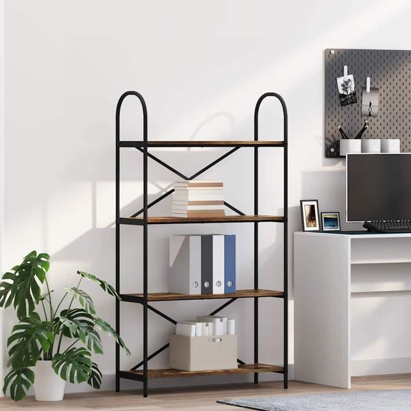 vidaXL Bücherregal Geräucherte Eiche 80 x 30 x 146 cm Holzwerkstoff 879895