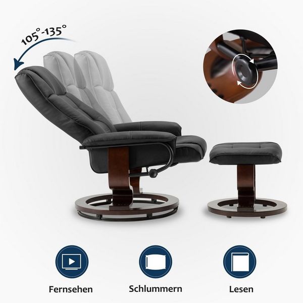 MCombo TV-Sessel M MCombo Relaxsessel mit Hocker Fernsehsessel 9019 (M MCombo Relaxsessel mit Hocker), mit Relaxfunktion