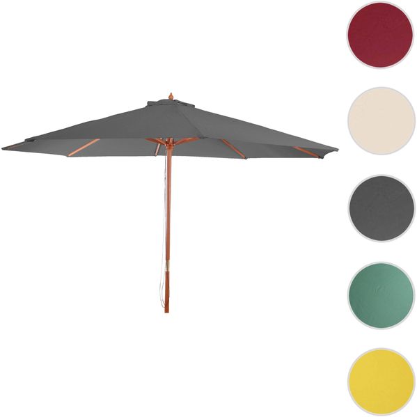 Sonnenschirm Florida, Gartenschirm Marktschirm, Ø 3,5m Polyester/Holz 7kg ~ dunkelgrau Bild 8