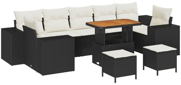 vidaXL Garten-Sofa-Set 10 pcs Schwarz Poly-Rattan 3361990
