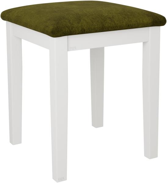 Hocker T3, Schemel bis 120 kg, aus Buchenholz, 36x36x47 cm (Stoff: Zetta 297, Holzfarbe: Weiß)