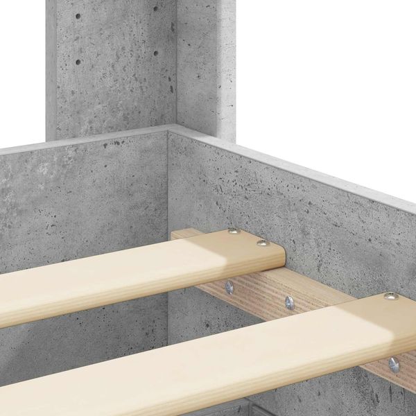 vidaXL Bettgestell mit Stauraum und Kopfteil Betongrau 135 x 190 cm 3414478 Bild 10