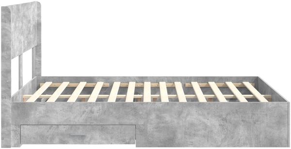 vidaXL Bettgestell mit Stauraum und Kopfteil Betongrau 135 x 190 cm 3414478 Bild 7