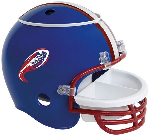 Geda Labels GmbH Snackschale Snackhelm American Football blau, Polypropylen, (4-tlg), Blau, 32 x 24 x 25, herausnehmbare Einsätze