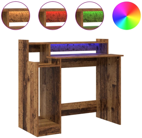 vidaXL Schreibtisch mit Regal Altholz 97 x 45 x 90 cm Holzwerkstoff 875240